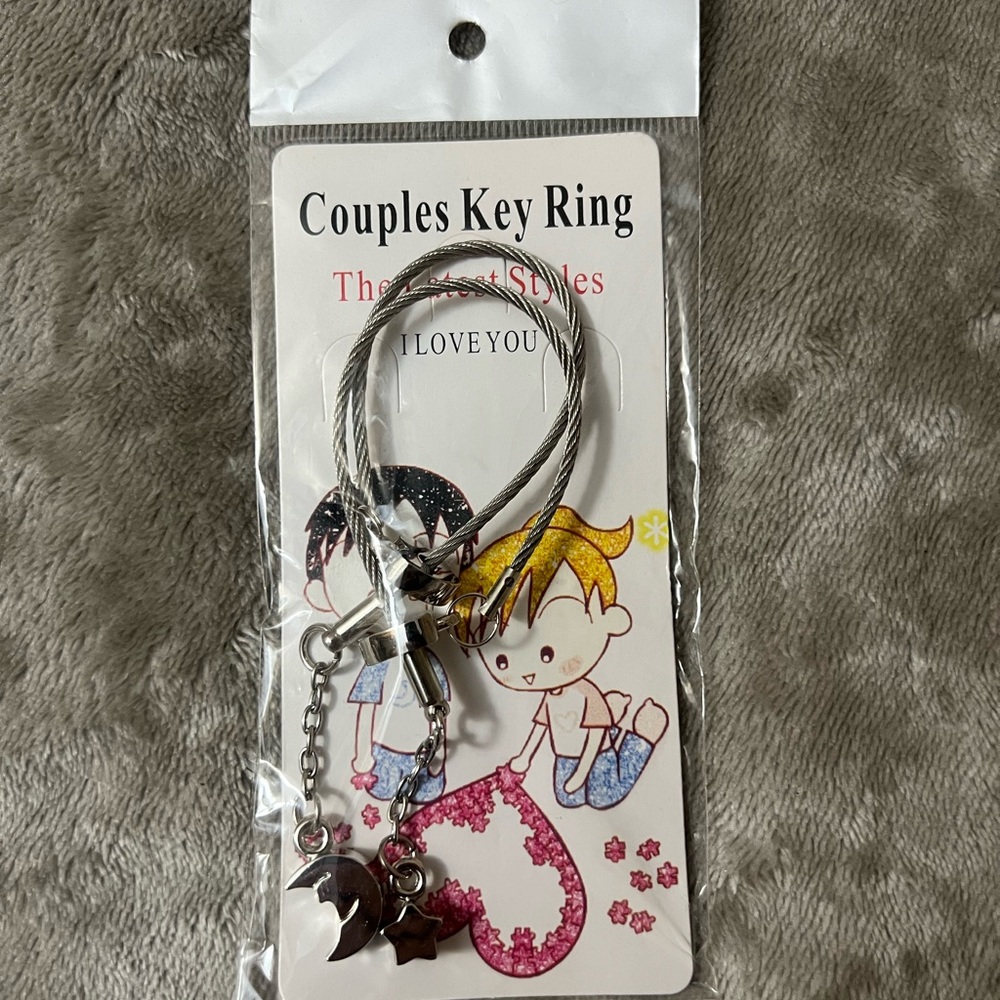 Couple Key Ring - Star and Moon